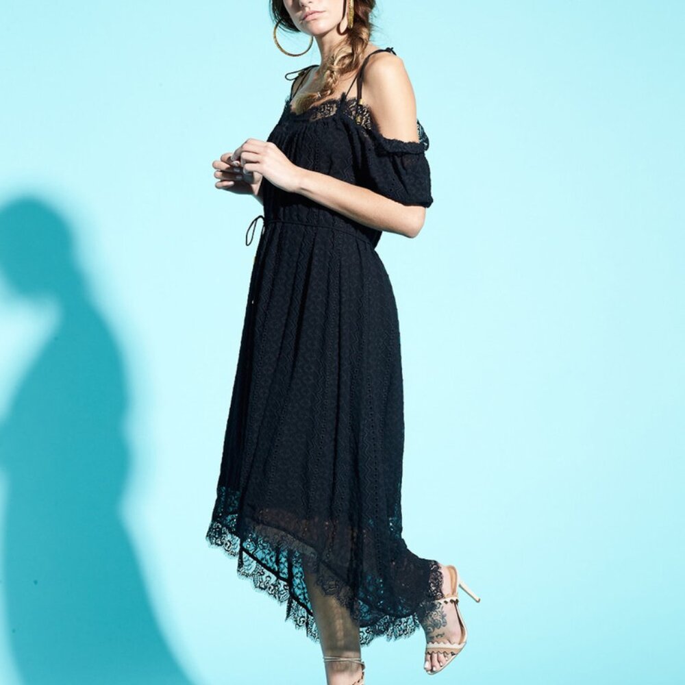 Gypsy 05 Azul Black Lace Off Shoulder Dress